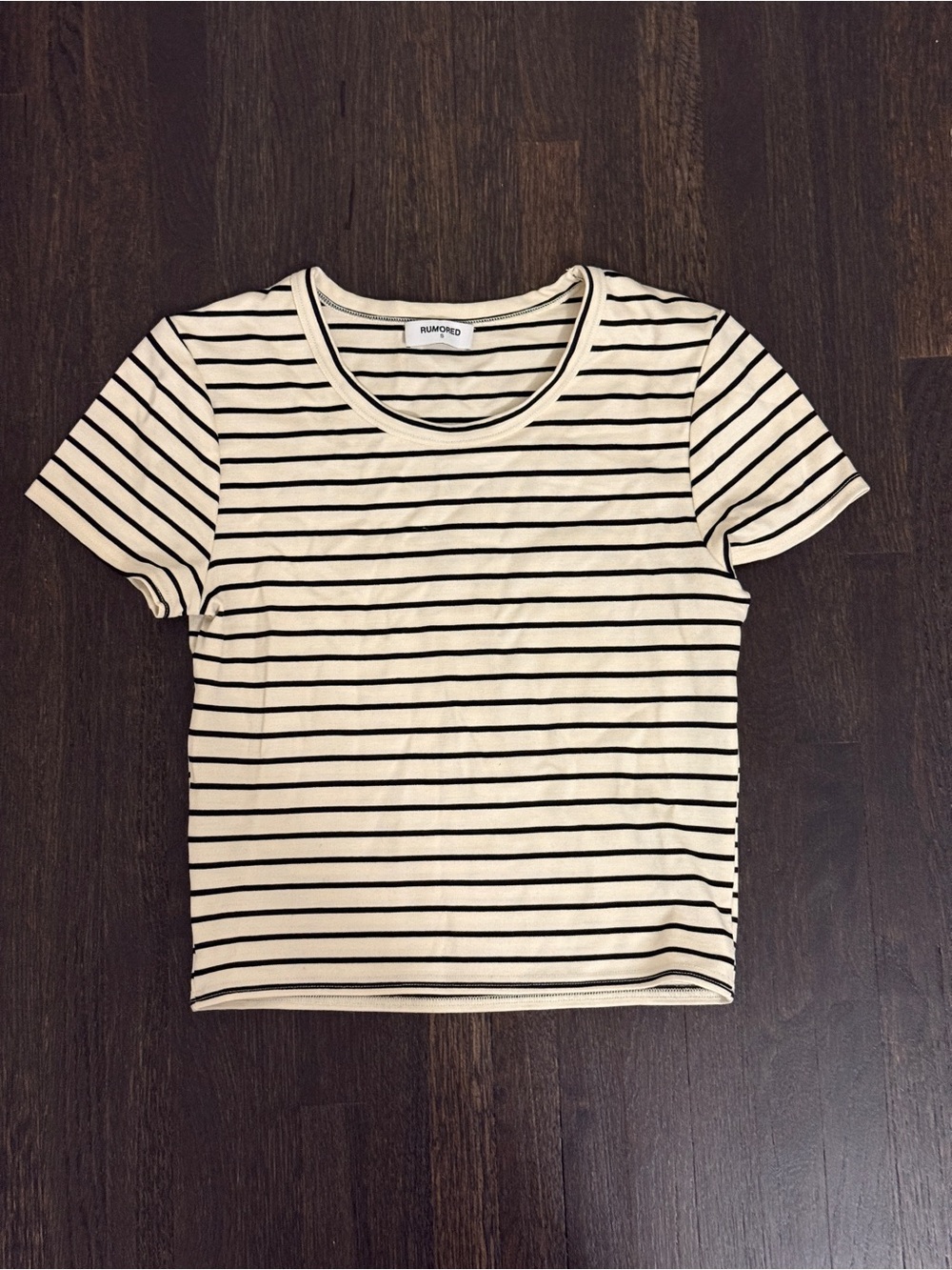 Rumored Cropped Stripe Tee